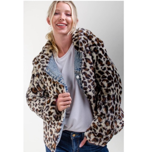 Reversible leopard print denim jacket - Picture 6 of 10